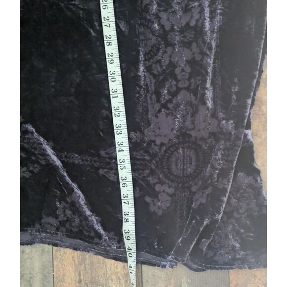 Anthropologie Floreat Whimsigoth Velvet Silk Blend Midi Slip Dress Purple M - Picture 8 of 8